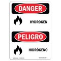 Signmission Safety Sign, OSHA Danger, 5" Height, Hydrogen, Bilingual Spanish OS-DS-D-35-VS-1368